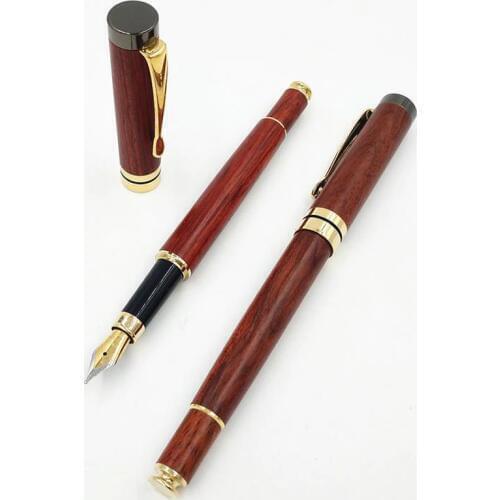 1 pcs Luxury High-grade Rosewood Fountain Pen Natural Color 0.7mm Iraurita Nib Wooden Pen for Business Office & School
