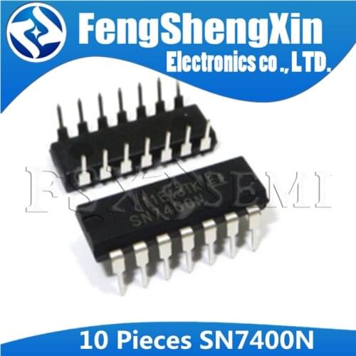 10PCS SN7400N DIP-14 SN7400 DIP DIP14 QUADRUPLE 2-INPUT POSITIVE-NAND GATES IC