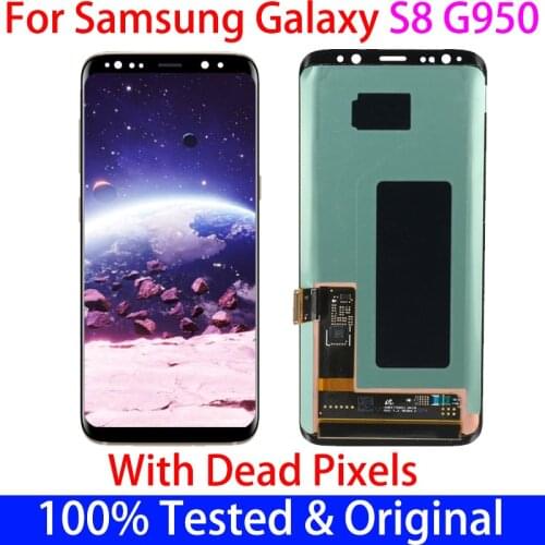 100% Original Super Amoled LCD For Samsung Galaxy S8 G950F G950 Lcd Display With Touch Screen Digitize Dead Pixels Dot Point