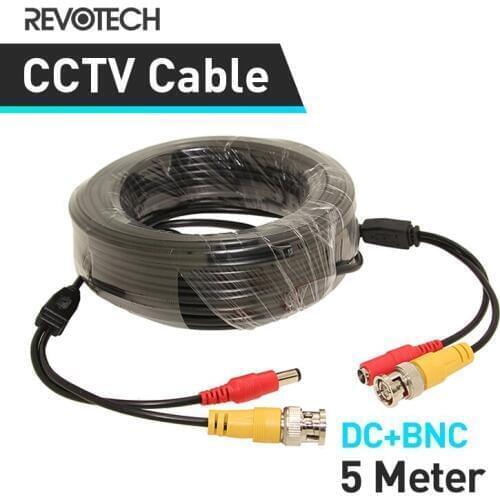 5M DC BNC 2in1 Video Power Adapter CCTV Camera Cable Security System Accessories