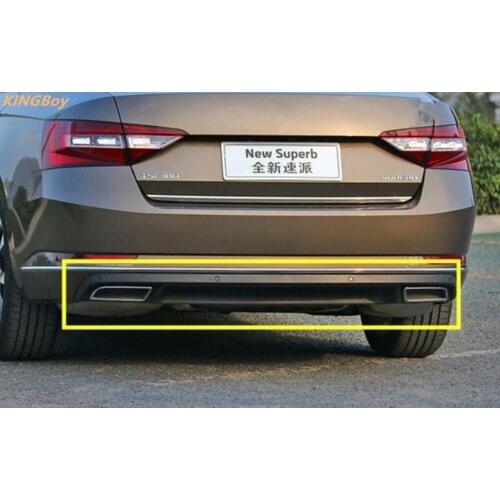 ABS Chrome Rear bumper cover trim plastic Bumper bars front and rear bumper Fake exhaust for Skoda Superb High 2016-2018