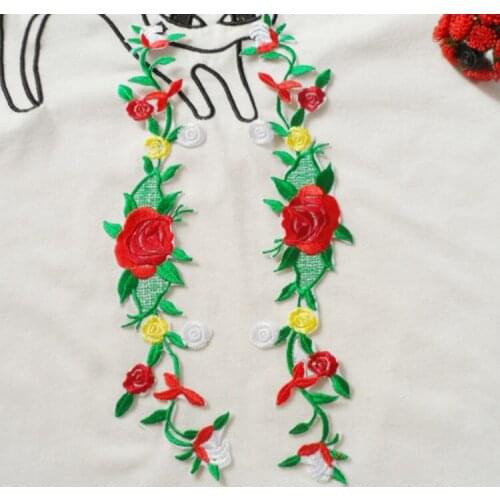 24*4.5 cm DIY clothing accessories ironing cloth patch stickers affixed ironing denim dress embroidered flowers Patch stickers