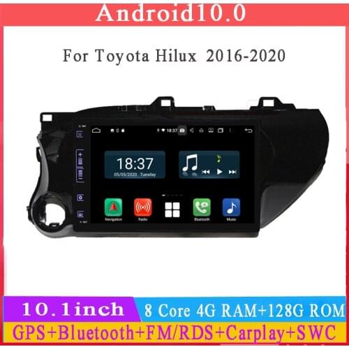 10.1" HD screen android10 car radio for toyota hilux 2016-2019 car multimedia gps navigation player audio stereo dsp Carplay