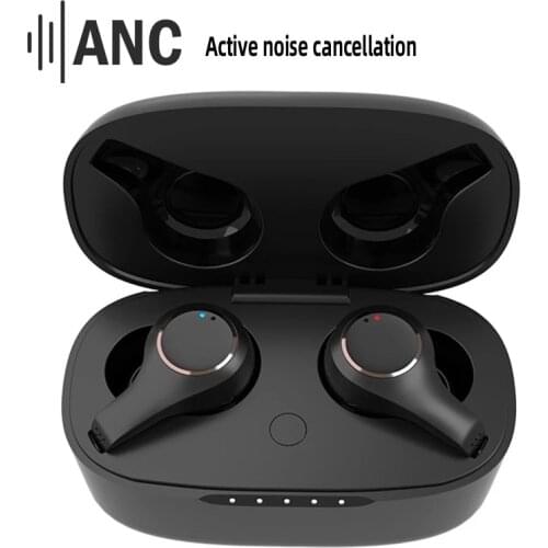 New TWS Active Noise Reduction Bluetooth Headset V5.0 Touch Control ANC Sports Waterproof Bass Wireless Earphone Gaming Earbud