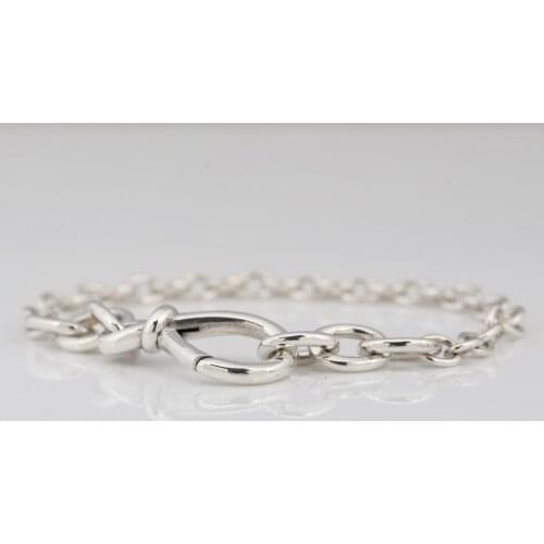 Authentic S925 Silver Infinity Knot Chain Bracelet for Women Girl Lady Gift