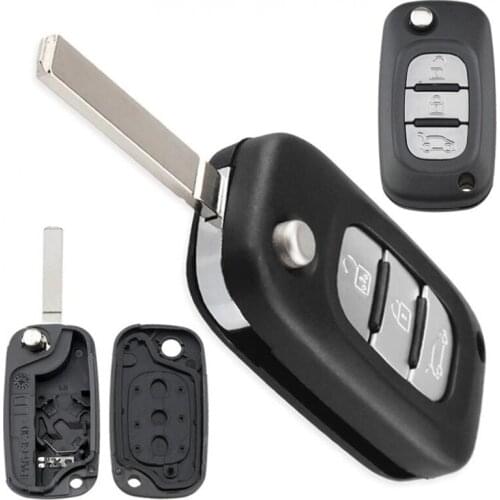 3 Buttons Car Key Fob Case Shell Replacement Uncut Flip Folding Remote Cover Fit for Kangoo Renault Fluence Clio Megane Modus