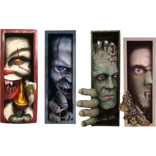 Human Face Resin Bookends Bookstand Sculpture Bookshelf Decor Peeping On The Bookshelf Terror Style Sculpture Bookshelf Decor