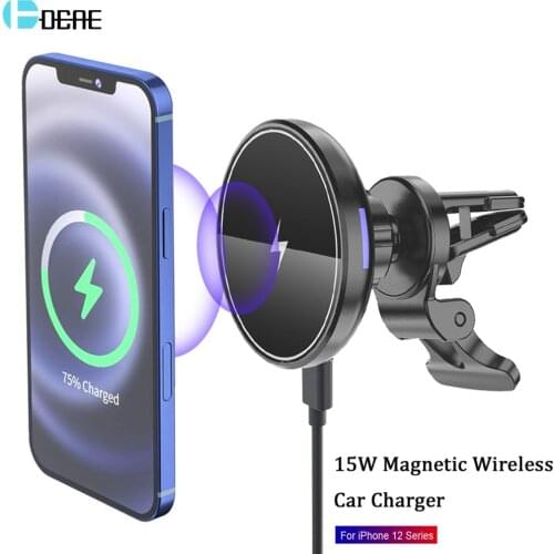 Magnetic Wireless Car Charger 15W Qi Fast Charging Air Vent Phone Holder for iPhone 12 Mini Pro Max 11 XS XR X 8 Mount Bracket