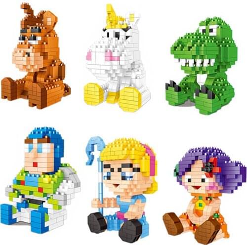 Hot Toy Story Disneyland figures unicorn Buzz BUNNY Lightyear Rex Bo Peep Bulleye bricks micro diamond building blocks toys gift