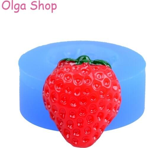 SYL043 Strawberry Silicone Moulds Cake 21mm - Cupcake Decoration Polymer Clay Polymer Clay Molds, Jewelry Mold Food Safe