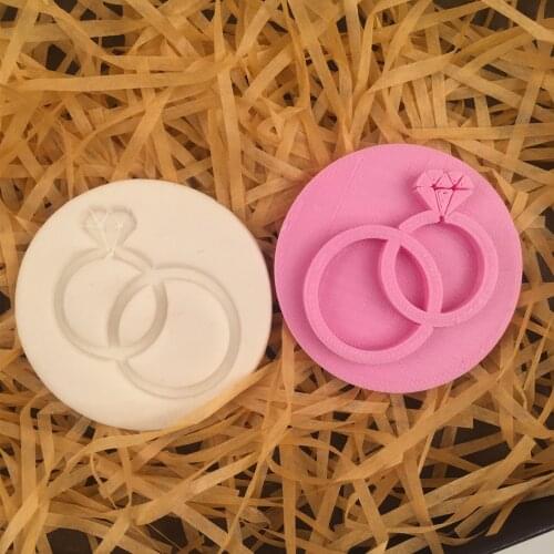Wedding Diamond Ring On Ring Cookie Seal Model Baking Mold DIY Cake Tool 3D Printing Custom