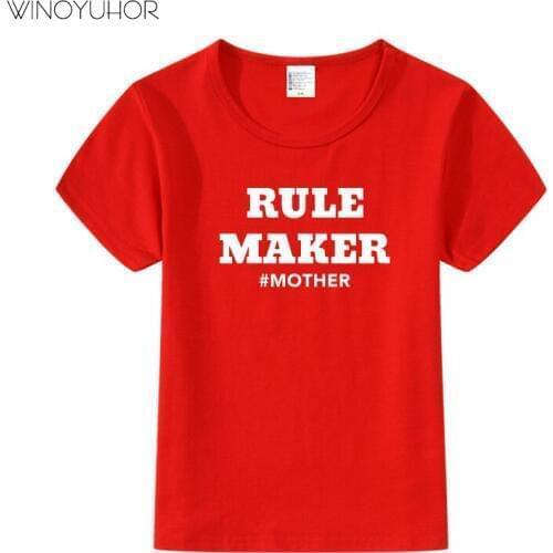 Mummy Make Rules I Break Rules Print Tshirt Boy Girl T Shirt For Children Toddler Clothes Funny Top Tees Drop Ship