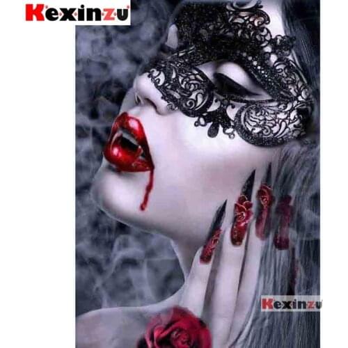 Kexinzu 5D DIY Full Square/Round Drill Diamond Painting Kit "Masked woman" Embroidery Mosaic Cross Stitch Stickers Decor Gift Xf