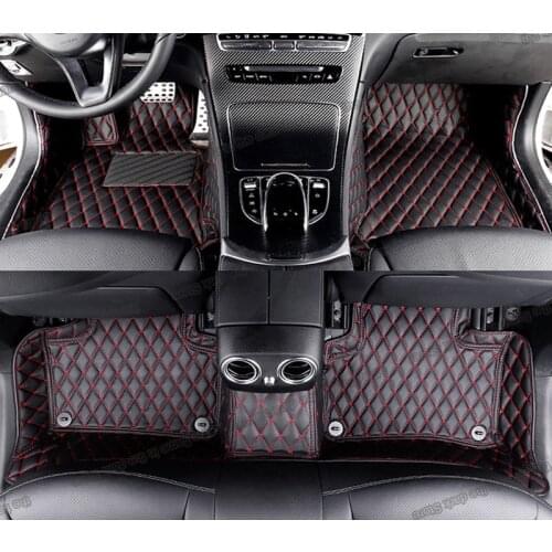 Lsrtw2017 Leather Car Floor Mats for Mercedes Benz C-class C200 C180 C300 C350 W205 2016 2017 2018 2019 2020 2021 Accessories