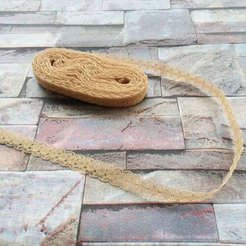 Beautiful Hot 10 yards 15mm Width Brown Lace Ribbon Lace embroidery DIY Decoration For Clothes Sewing Accessories