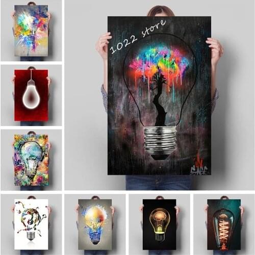 Creative Picture Bulb & Light Color Poster Canvas Painting Print Cuadros Wall Art Decoration Mural Modern Home Decor Wall Decor