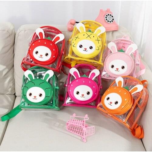 Summer New Arrival Cartoon Cute PVC CHILDRENS School Bags Kindergarten Transparent Waterproof Backpack Jelly Backpack