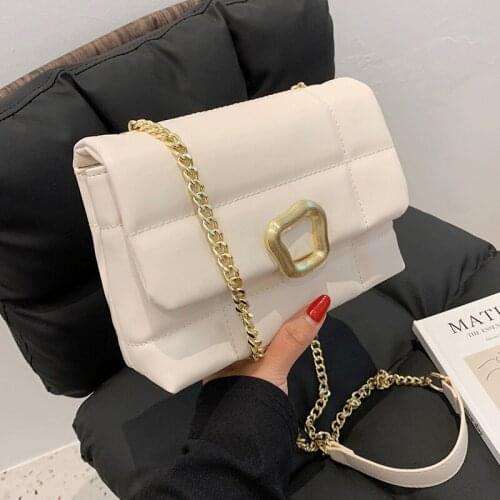 Fashion Flap Messenger Bag for Girls Luxury Lattice Shoulder Bags Female Chains Leather Handbags Sac A Main Lady Crossbody Bags