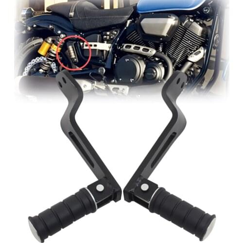 Motorcycle Black Rear Passenger Foot Peg Footrest Bracket L&R For Yamaha Bolt XV950 XVS950 R-Spec 2014-2016