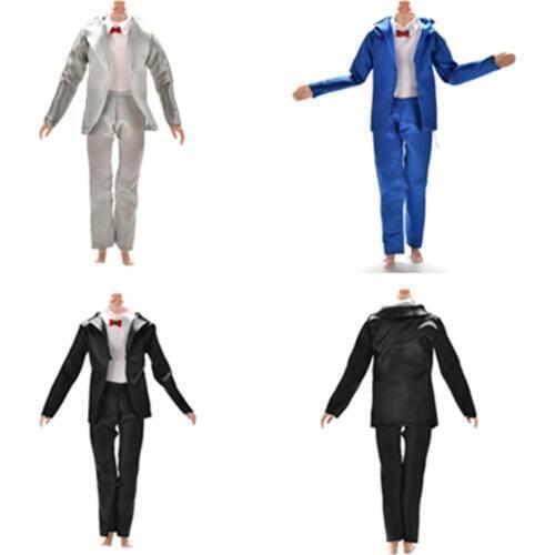 Newest 3 Pcs/set Handmade Doll Clothes Accessories For Doll Ken Bride Suit With White Shirt For Boy Firend