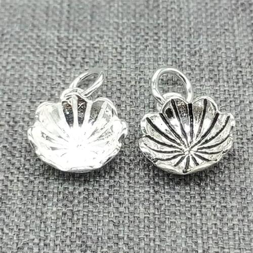 8 Pieces 925 Sterling Silver Lotus Flower Charms for Yoga Meditation Bracelet