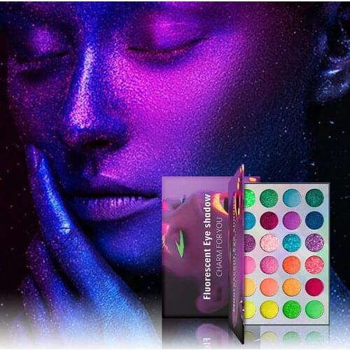 Eyeshadow Palette Matte Sequin Glow Eye Shadow Pigment Fluorescent Eye Shadow Glitter Colorful Palette Makeup Cosmetic Luminous