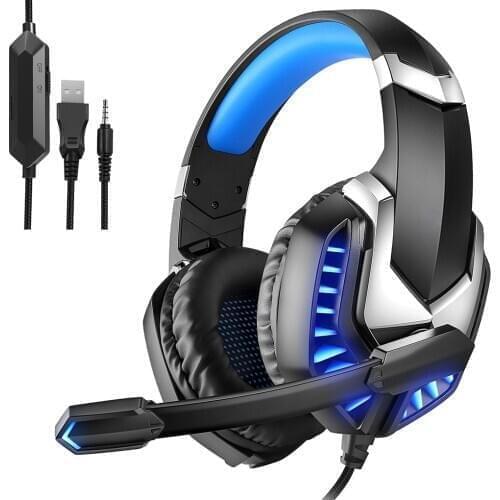 Profession Game Headset Wired 3.5mm Headphone Noise Reduction LED Light Headphone with Microphone for Computer Laptop