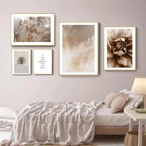 Plant White Flower Dead Trees Ballet Character Women Abstract Words Canvas Painting Wall Picture Poster Living Room Decoration