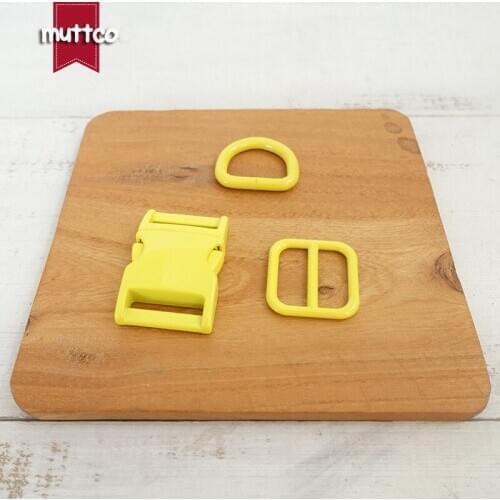 Retailing (metal buckle+adjust buckle+D ring) DIY dog collar yellow 2.0cm diy metal buckle zinc alloy adjust buckle set