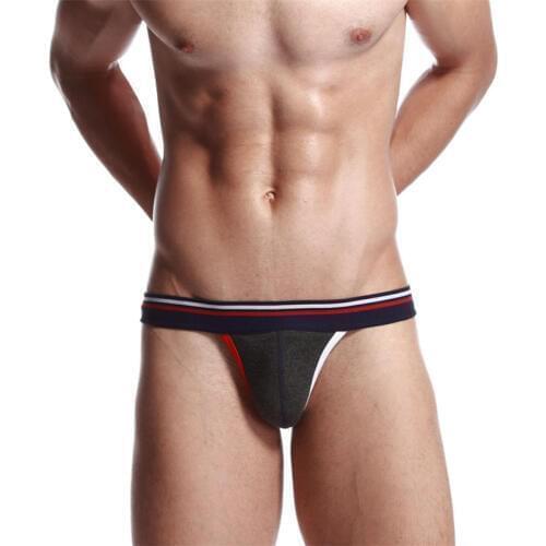 Free shipping SEOBEAN Mens thong G-string T-back underwear Cotton Comfy Gray