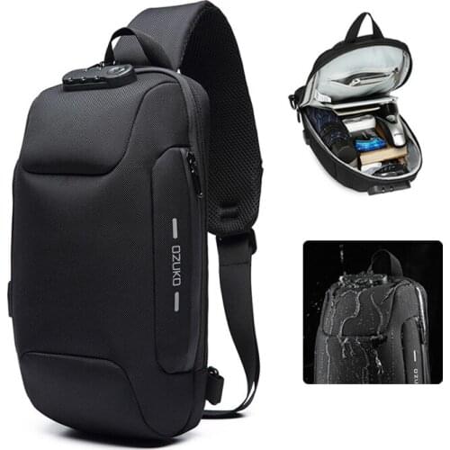 ABAY Multifunctional Crossbody Bag Men Anti Theft Crossbody Bag Men Waterproof Short Distance Travel Sports Leisure Chest Bags