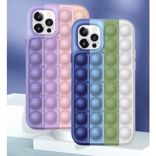 Relive Stress Pop Fidget Toys Push Bubble Phone Case For iPhone 12 Pro Max Mini 11 XR XS 8 X 7 Plus 6 SE 6s 2020 Shockproof Case