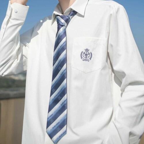 JK/ DK Uniform Shirt Japanese Style Short Sleeve Long Sleeve Square Collar Embroidery Student Shirt