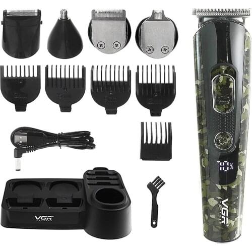 VGR 5 in 1 hair trimmer USB rechargeable hair clipper haircut electric shaver razor beard trimmer nose trimmer hair cavingr