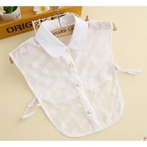 Fake Collar Sweet gold bead stand collier femme Decorative Chiffon Fake Collar Half - Shirt Decorative Fountain Lace Women