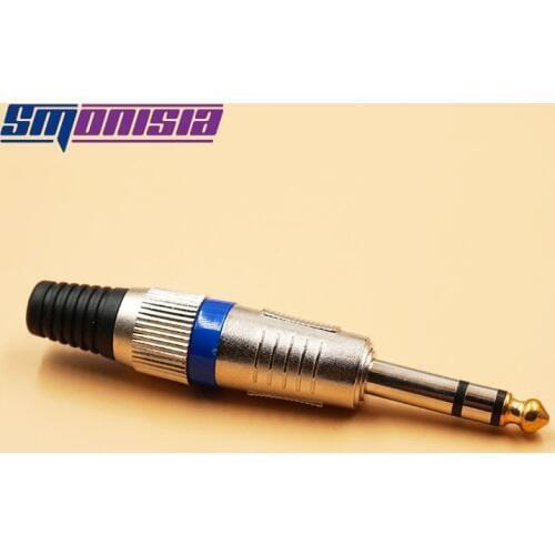 Smonisia 100pcs Right Angle 6.35 Stereo Three-Pole Core Jack Connector 6.35 Amplifier phone Plug 6.35mm Jack Plug Connector