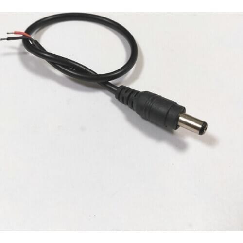 100PCS DC CONNECTOR 2.1mm x 5.5mm DC Power Male Plug 18AWG CABLE 30cm New