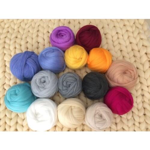 1000g 2.2Lb/ball Super Chunky Wool Yarn Bulky Roving Yarn Hand/Arm Knitting Throw Blanket Yarn Home Wall Decorative Yarn