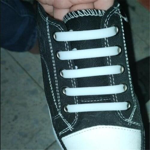 12pcs/Pack Shoes Accessories Elastic Silicone Shoelaces Creative Lazy Silicone Laces No Tie Rubber for Casual Sneaker