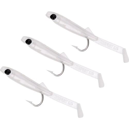 3pcs Fishing Lure Bait Sea Fishing Tackle Fishhook Soft Lures Stainless Steel