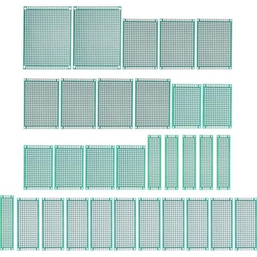 32 Pcs Green Breadboard PCB DOT Universal Board Prototype Circuit Board Set Double Sided Circuits Breakers Accessories