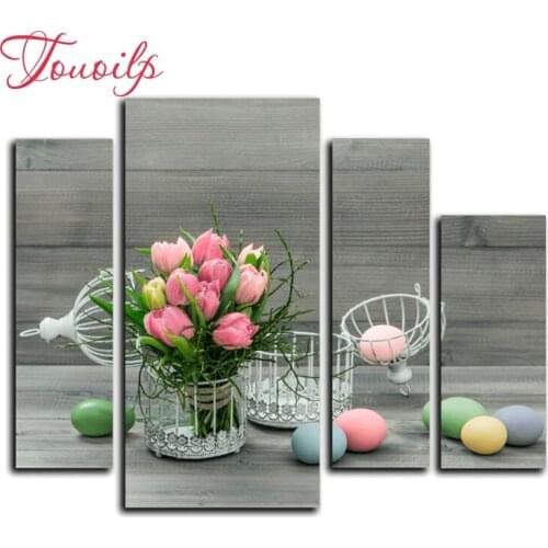 4pcs,Full,square&round Flower Diamond Embroidery,5D,diy Diamond Painting,Cross Stitch,3D,Diamond Mosaic,diamond pattern,Crafts