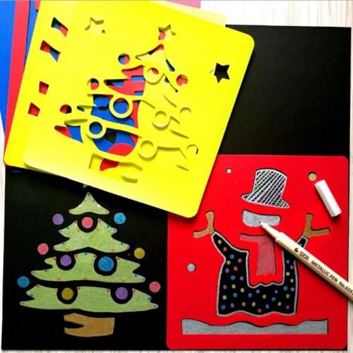 6pcs/set Cute Creative Stencils Suit Childrens Painting Template Kids Drafting Drawing Tools Stencil Gift