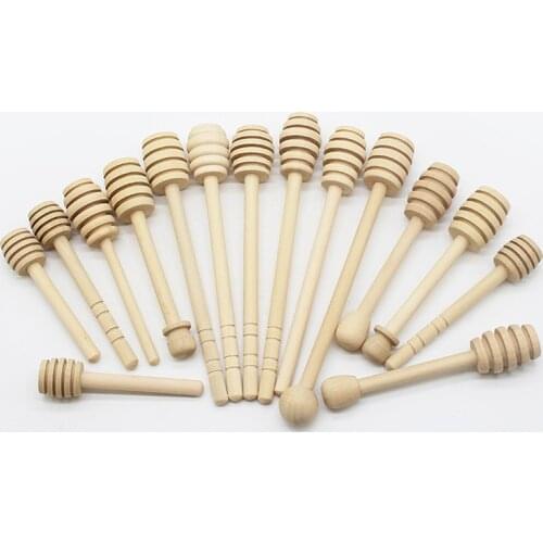 XBees 60pcs/Lot 8cm 10cm Party Supply Mini Honey Stick Wood Honey Dipper