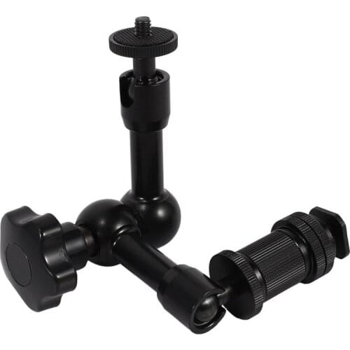 7" Magic Arm Articulating Friction Arm with Hot Shoe Mounts 1/4" Screw for DSLR Camera Rig, LCD Monitor, DV Monitor, LED Lights