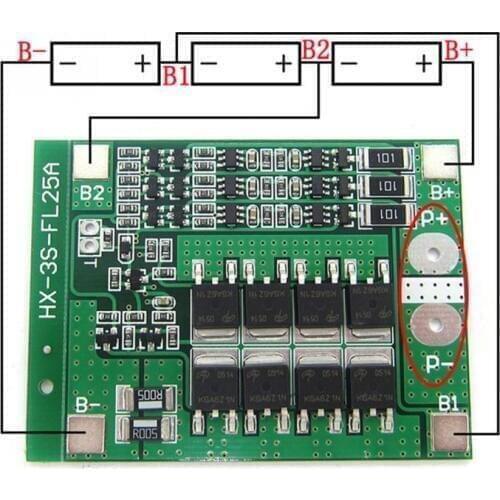 3S 30A 12 V Li-ion Lithium 18650 Battery Accessory BMS Packs PCB Protection Board Balance Integrated Circuits Electronic Module