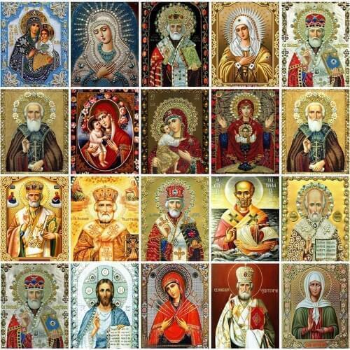 Huacan Diamond Embroidery Sale Religion Kits 5D Diy Craft Diamond Painting Portrait Pictures Of Rhinestones Home Decoration