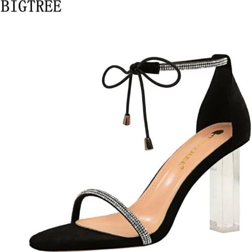 Sandals Women Summer 2021 Heels Women Pumps Ladies Shoes and Sandals Crystal High Heels Sandals Women Sandalias Transparentes