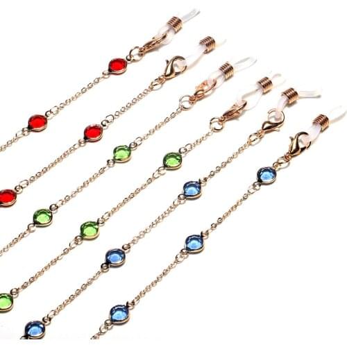 Colorful Crystal Bead Glasses Strap Fashion Sunglasses Chain Mask Lanyard Spectacle Holder Accessories