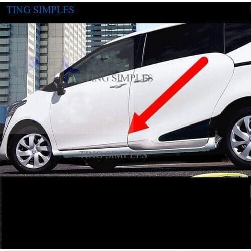 For Toyota Sienta 2015~2017 Second Gen NHP170 Side Door Body Cover Trim Strip Side Door Molding Cover Trim ABS Chrome 4pcs